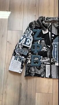 Casual Street Preppy Tapestry Zip-Up Jacket-Fineriform