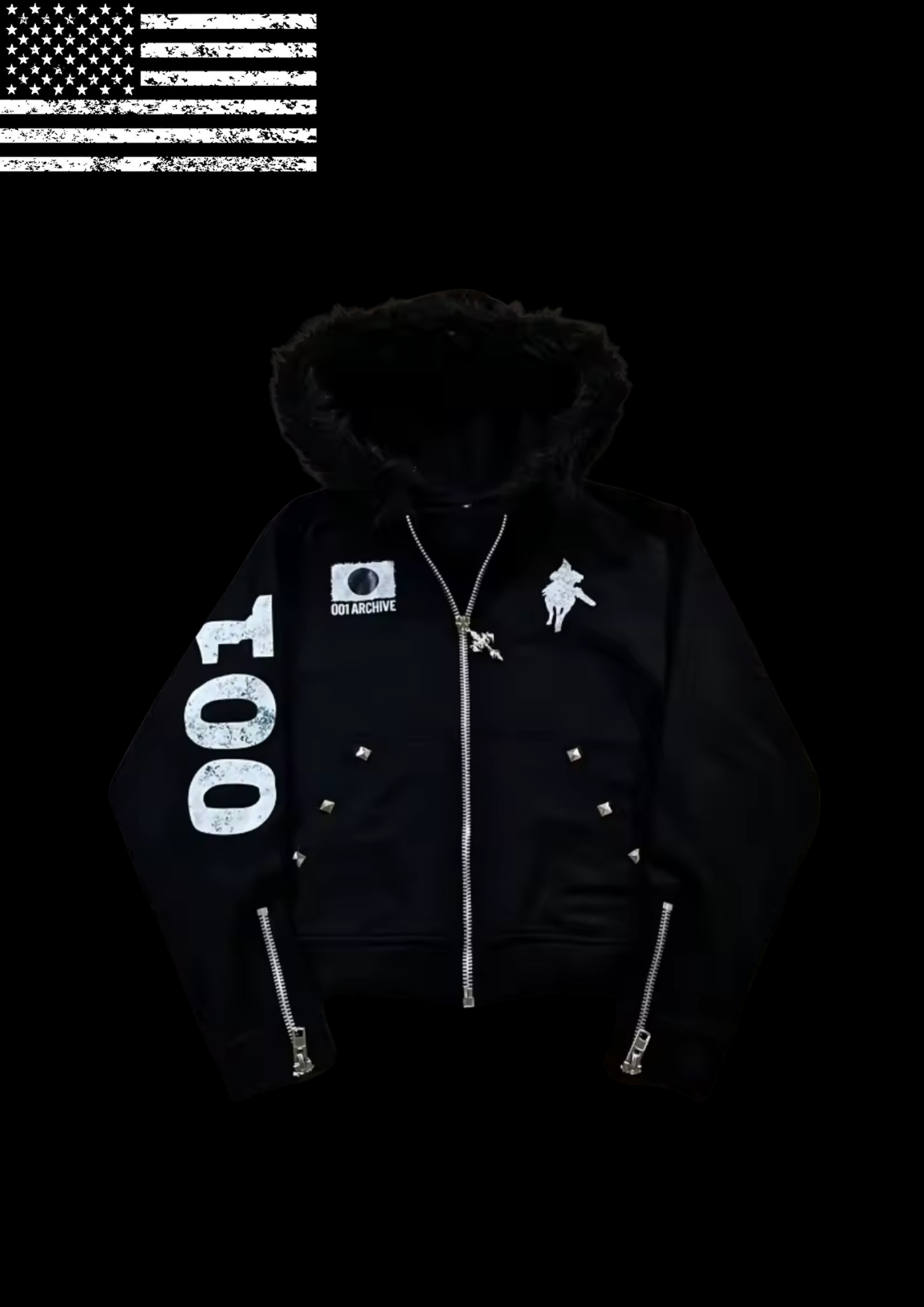 JXPAN FUR HOODIE 𖦏-Fineriform