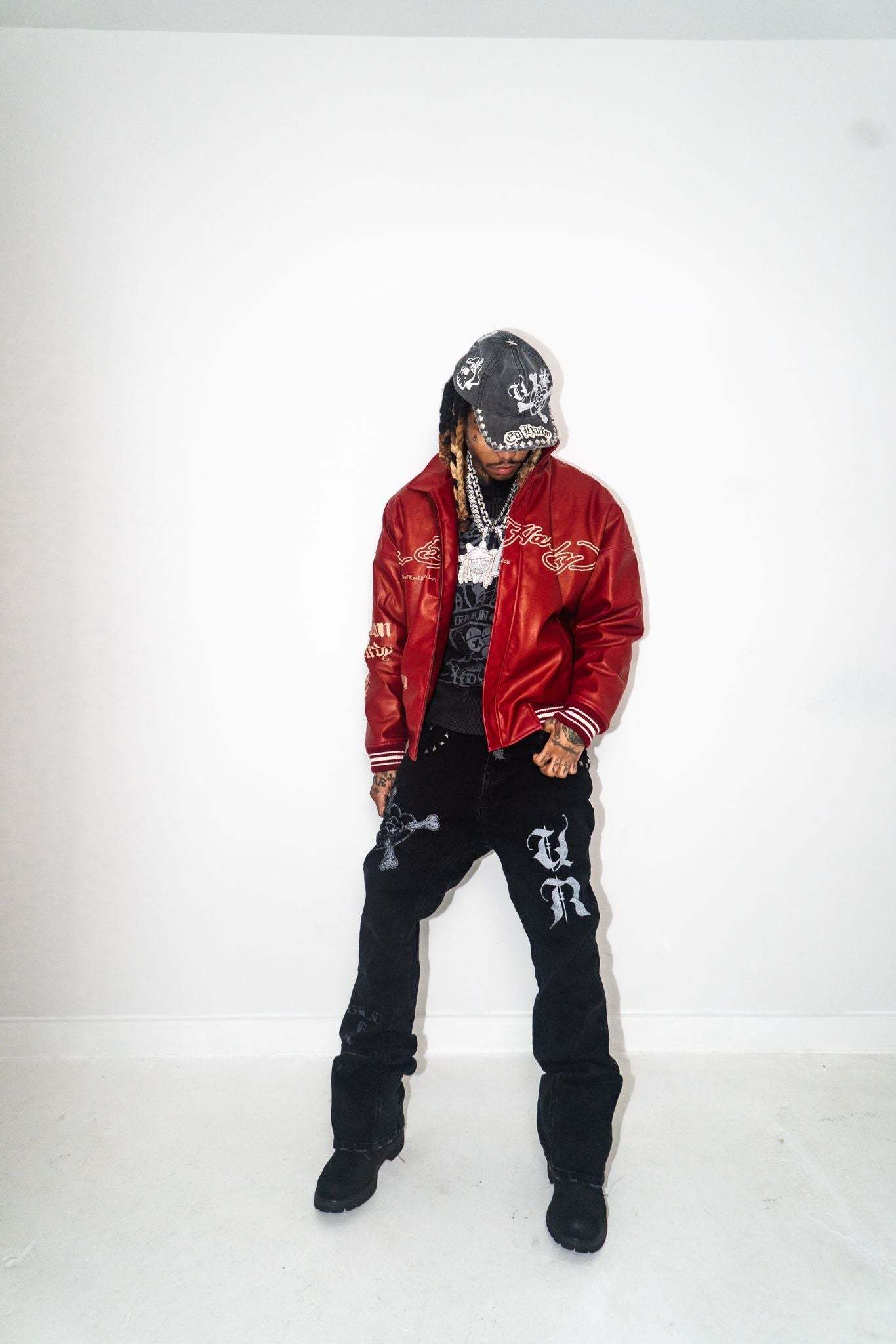 VINTAGE RED LEATHER JACKET-Fineriform