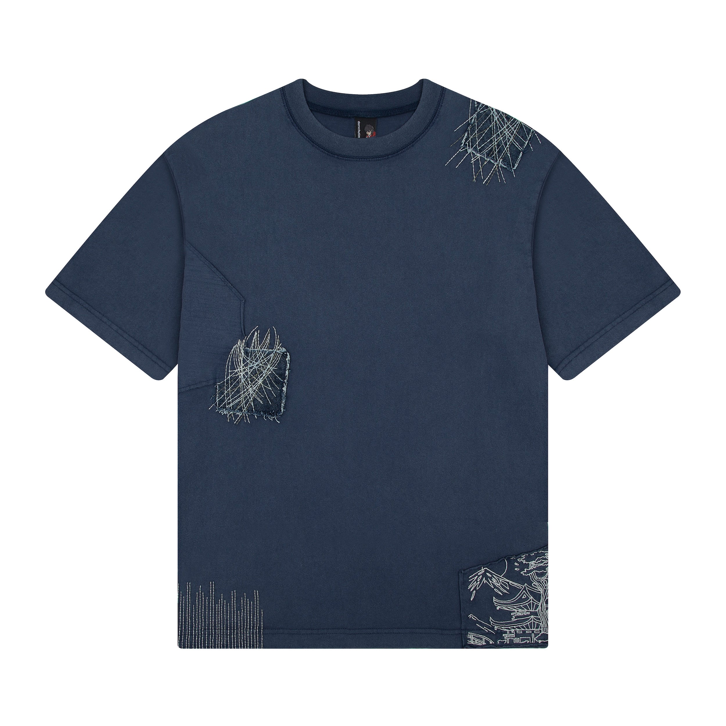 "sashiko" T Shirt navy-Fineriform
