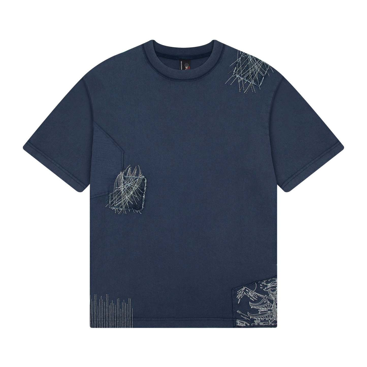 "sashiko" T Shirt navy-Fineriform