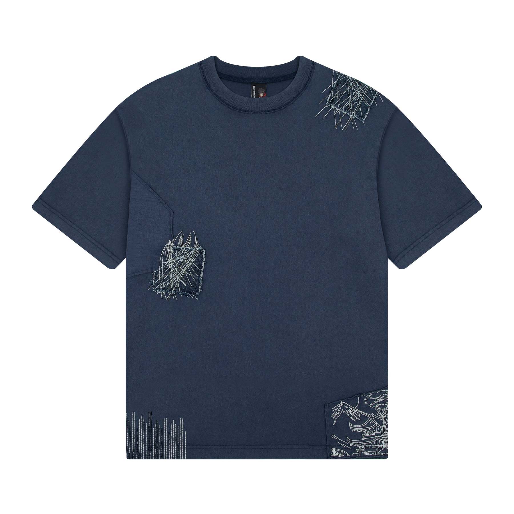 "sashiko" T Shirt navy-Fineriform