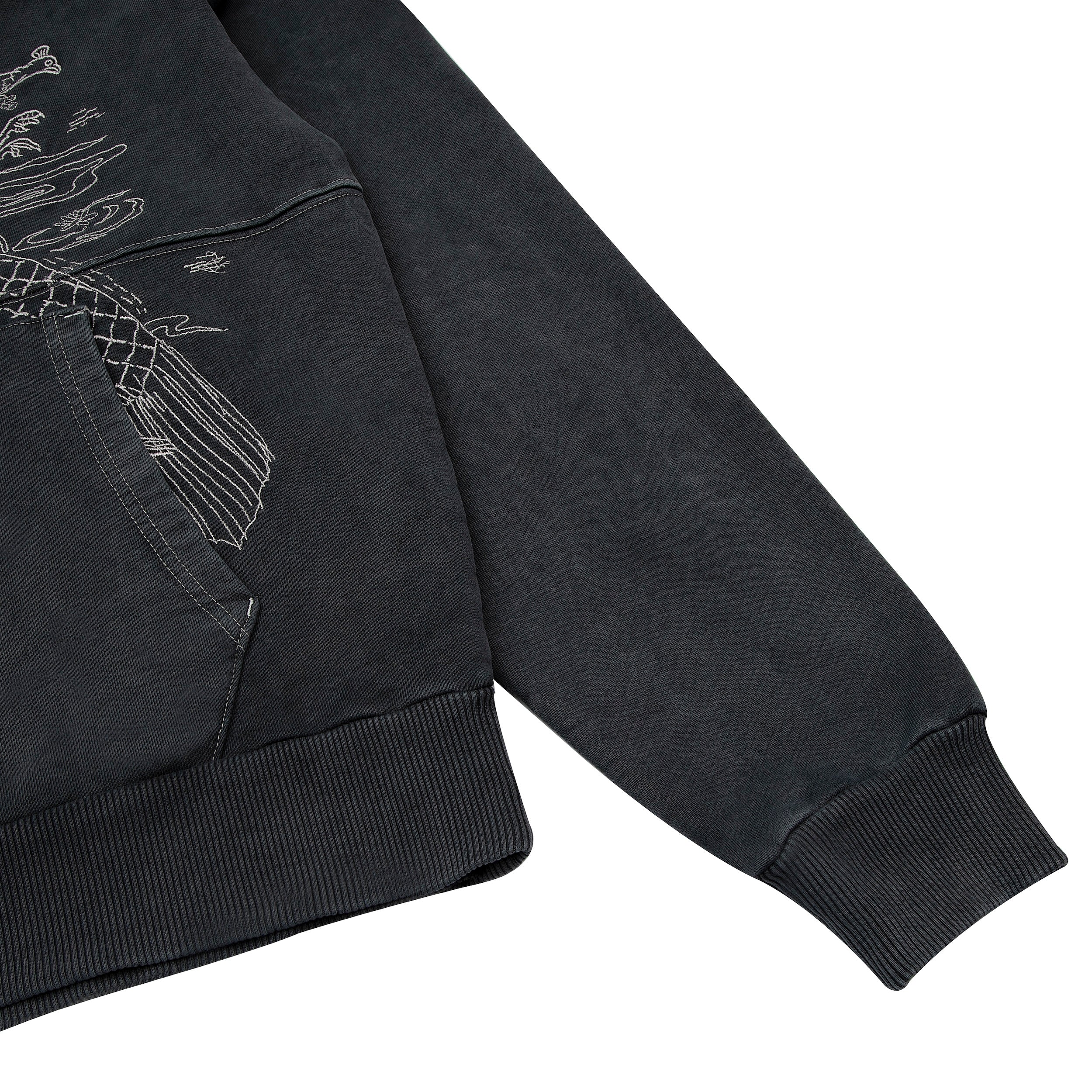 "sashiko" Hoodie anthracite-Fineriform