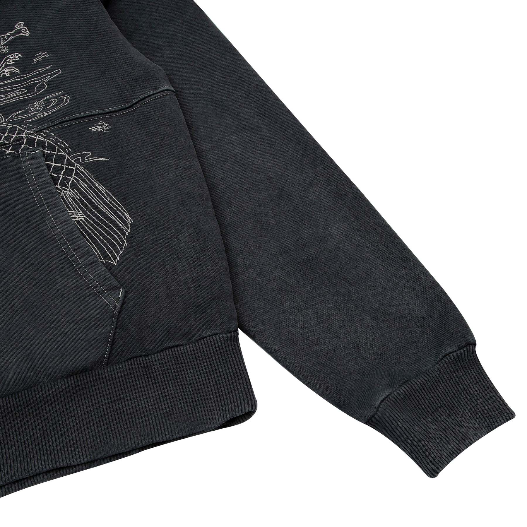 "sashiko" Hoodie anthracite-Fineriform