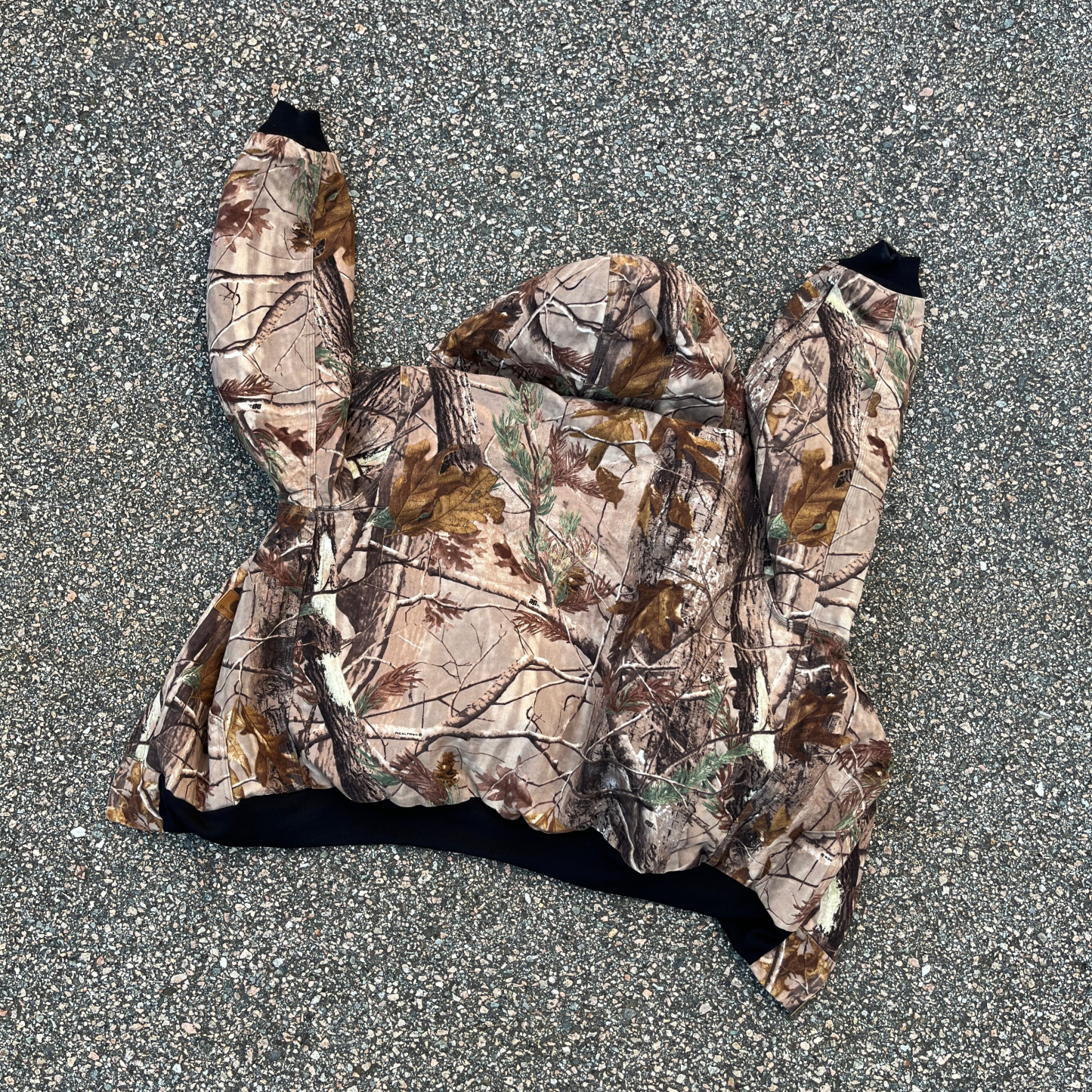 Tree camo lined zip-up long sleeve jacket-Fineriform