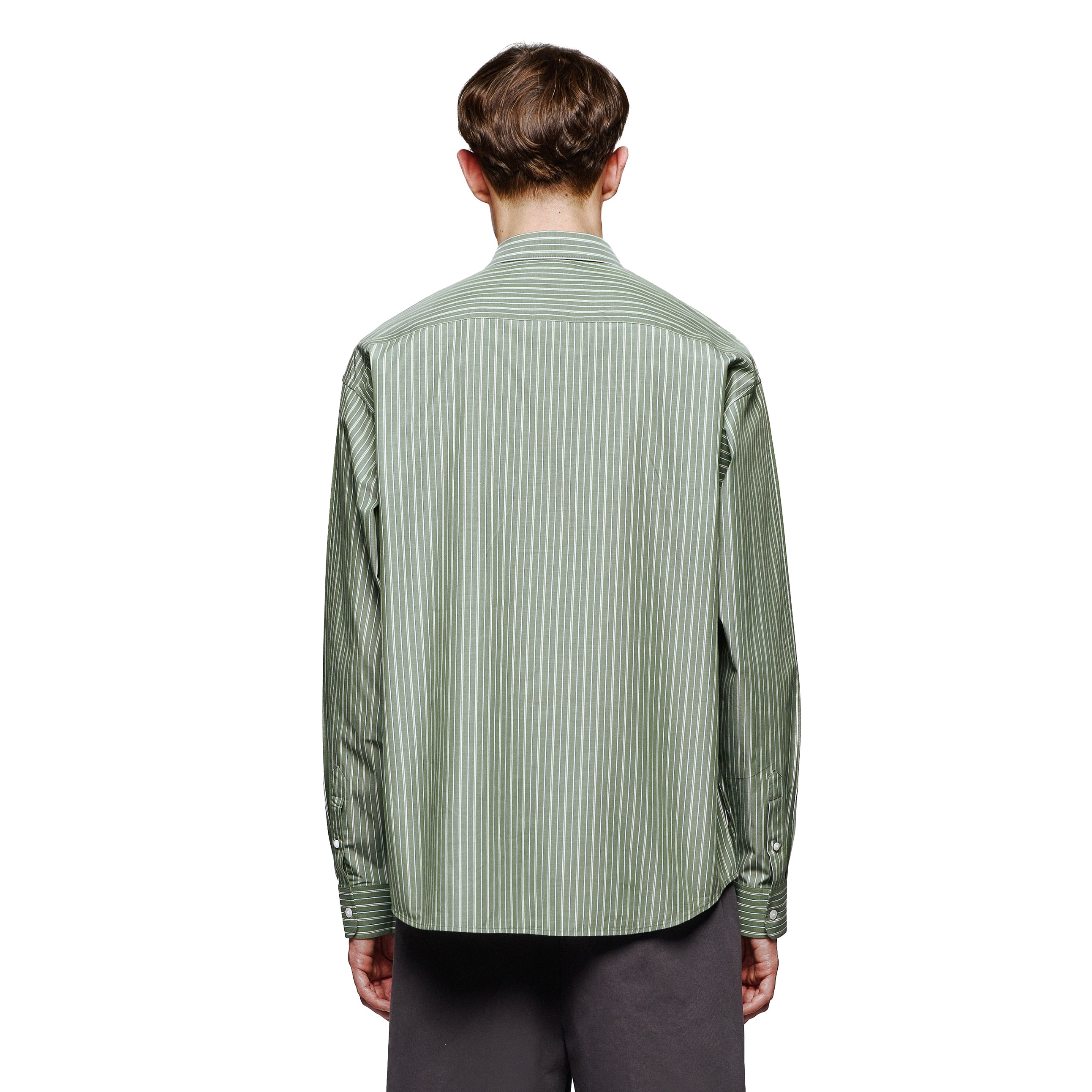 "garden of eden" green-white striped Shirt-Fineriform