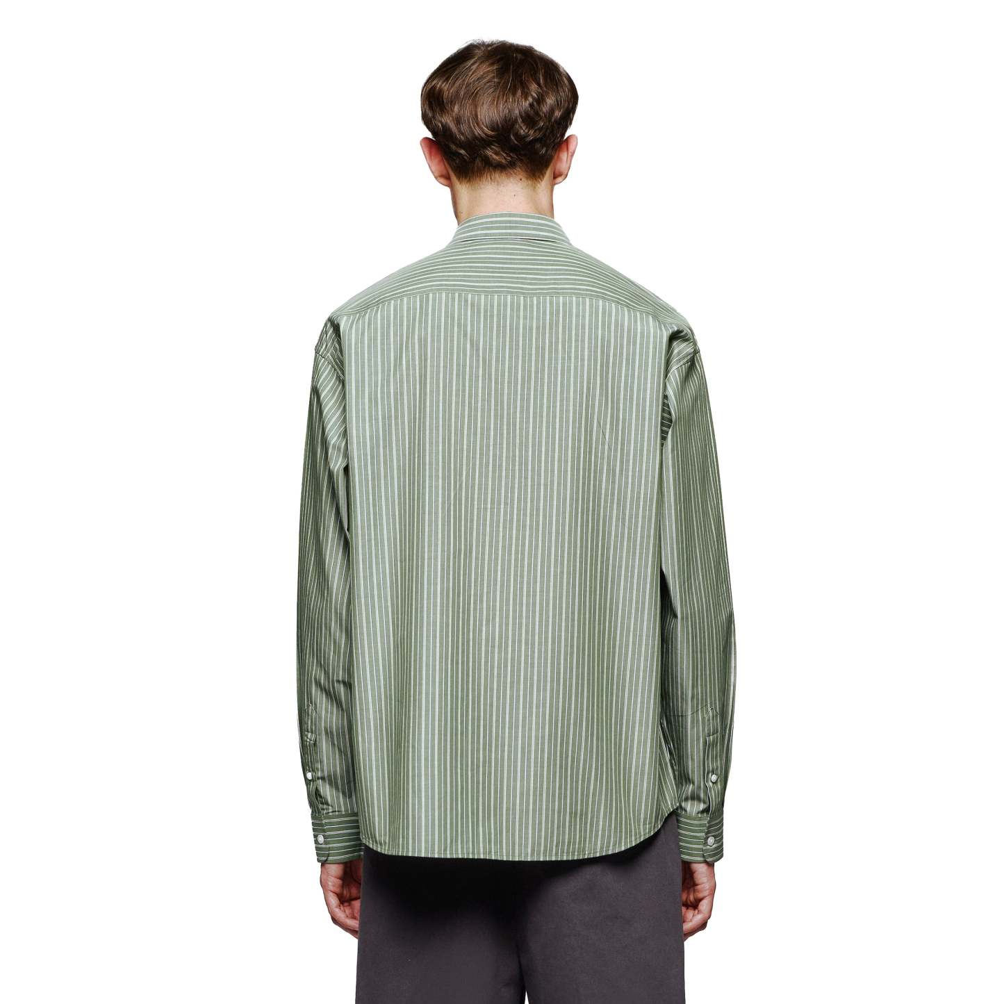 "garden of eden" green-white striped Shirt-Fineriform