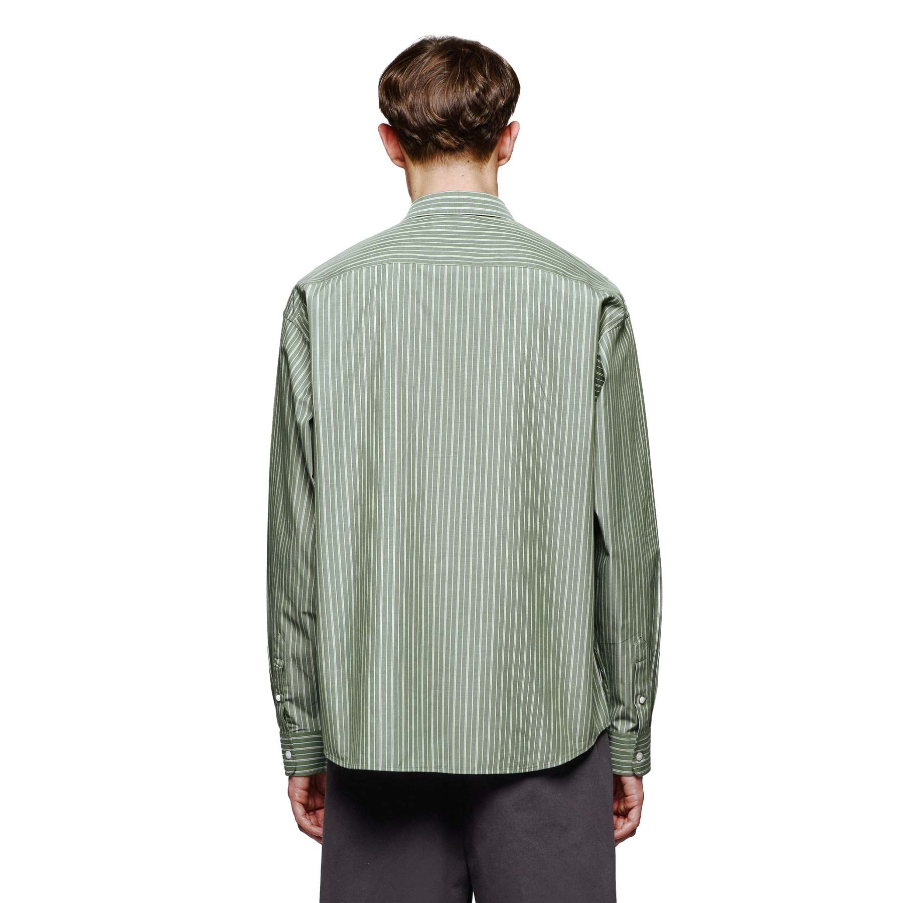 "garden of eden" green-white striped Shirt-Fineriform
