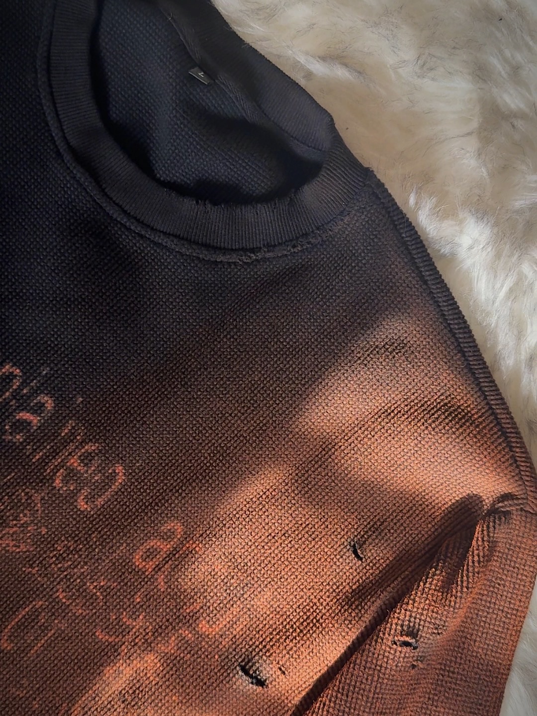 Ashes ripped long-sleeved shirt-Fineriform