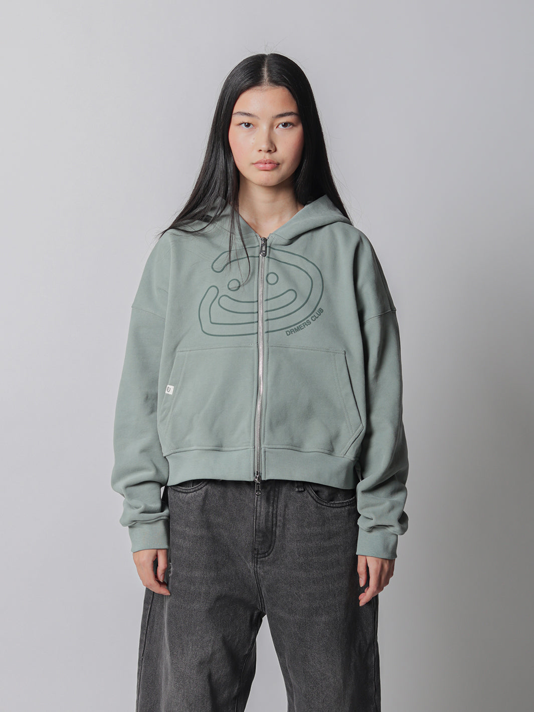 SMILEY BOXY DOUBLE ZIP - FADED SEAFOAM-Fineriform