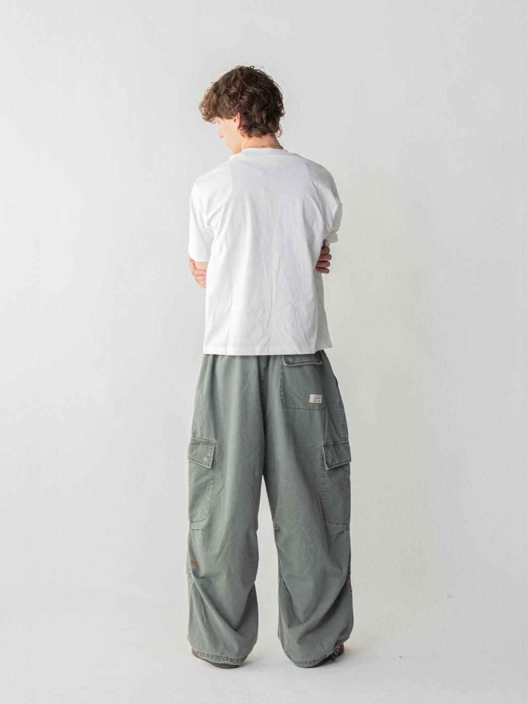 SMILEY LOGO PARACHUTE PANTS - SAGE-Fineriform