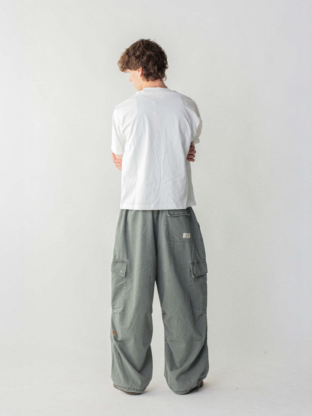 SMILEY LOGO PARACHUTE PANTS - SAGE-Fineriform