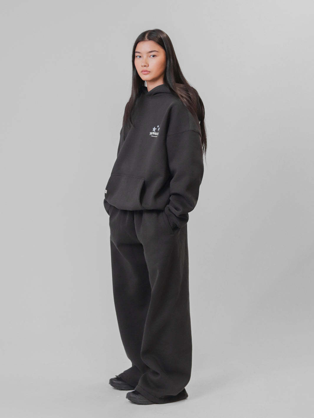 NO PLACE LIKE HERE HOODIE - FADED BLACK-Fineriform