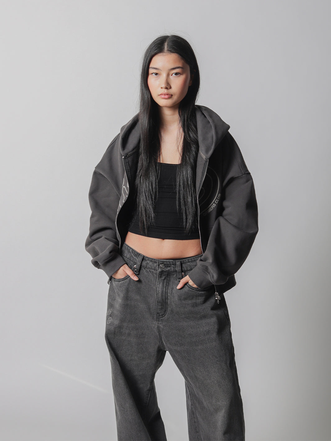 SMILEY BOXY DOUBLE ZIP - SMOKE-Fineriform