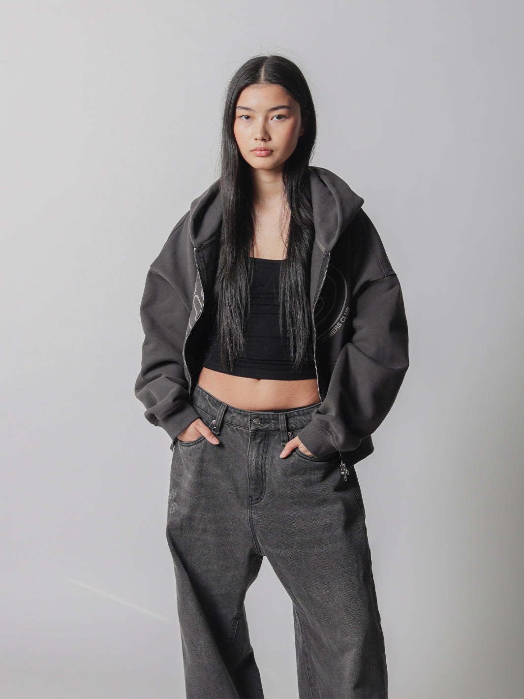 SMILEY BOXY DOUBLE ZIP - SMOKE-Fineriform