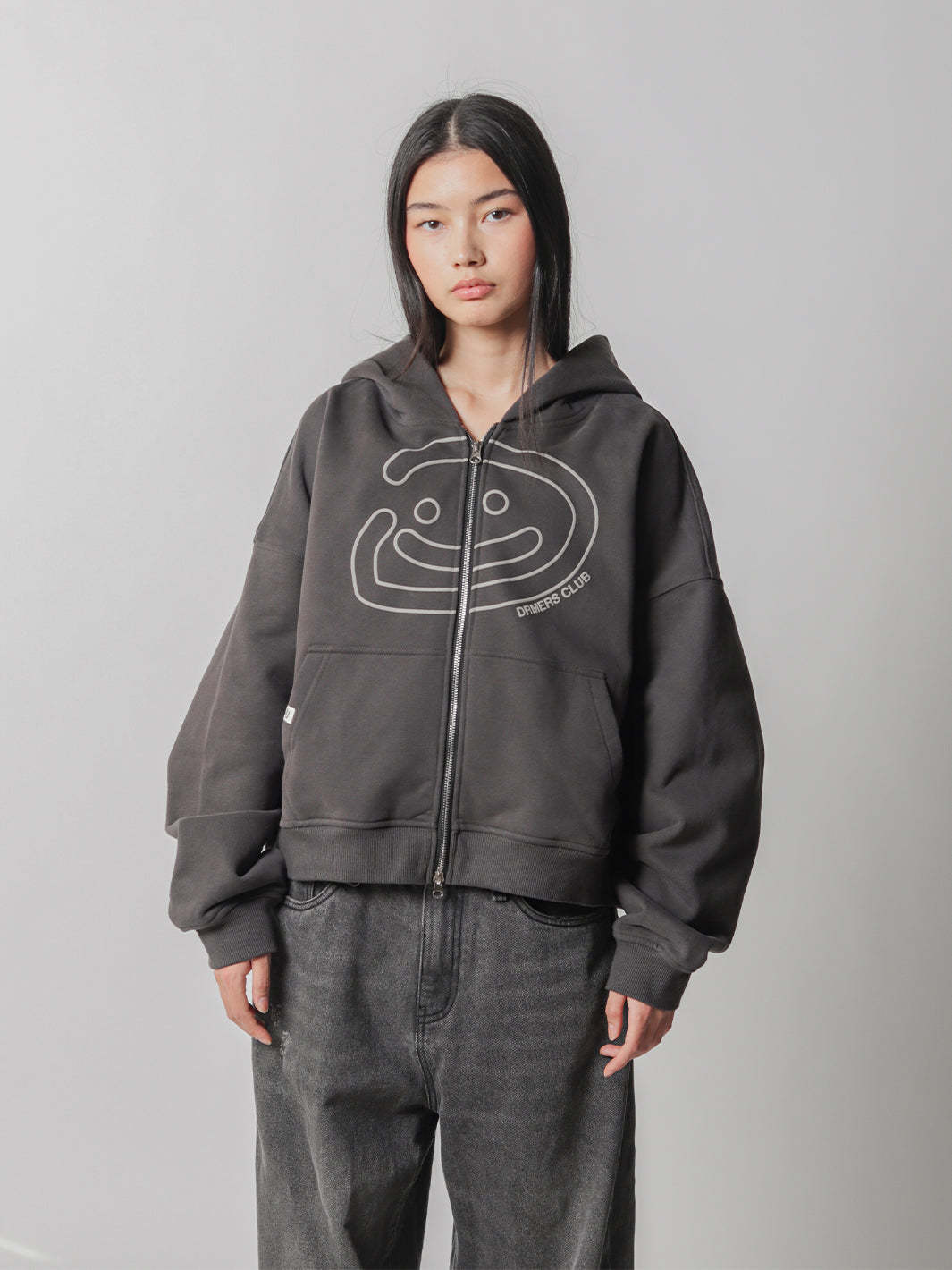 SMILEY BOXY DOUBLE ZIP - SMOKE-Fineriform