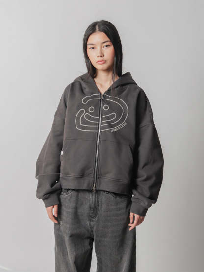 SMILEY BOXY DOUBLE ZIP - SMOKE-Fineriform