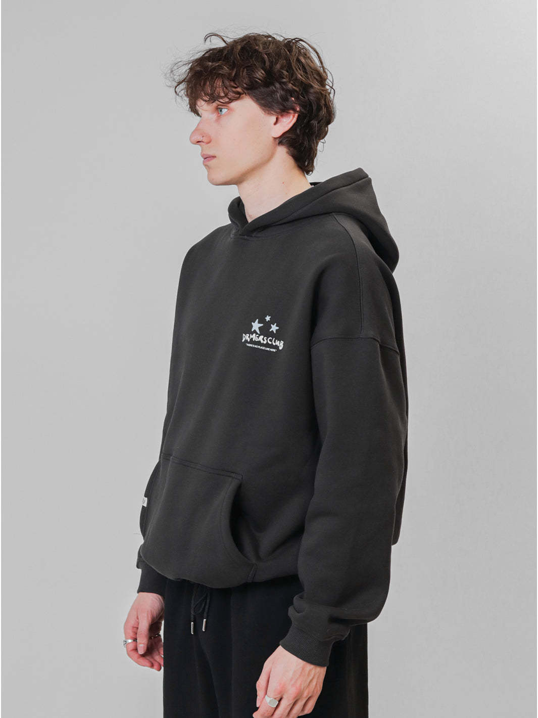 NO PLACE LIKE HERE HOODIE - FADED BLACK-Fineriform