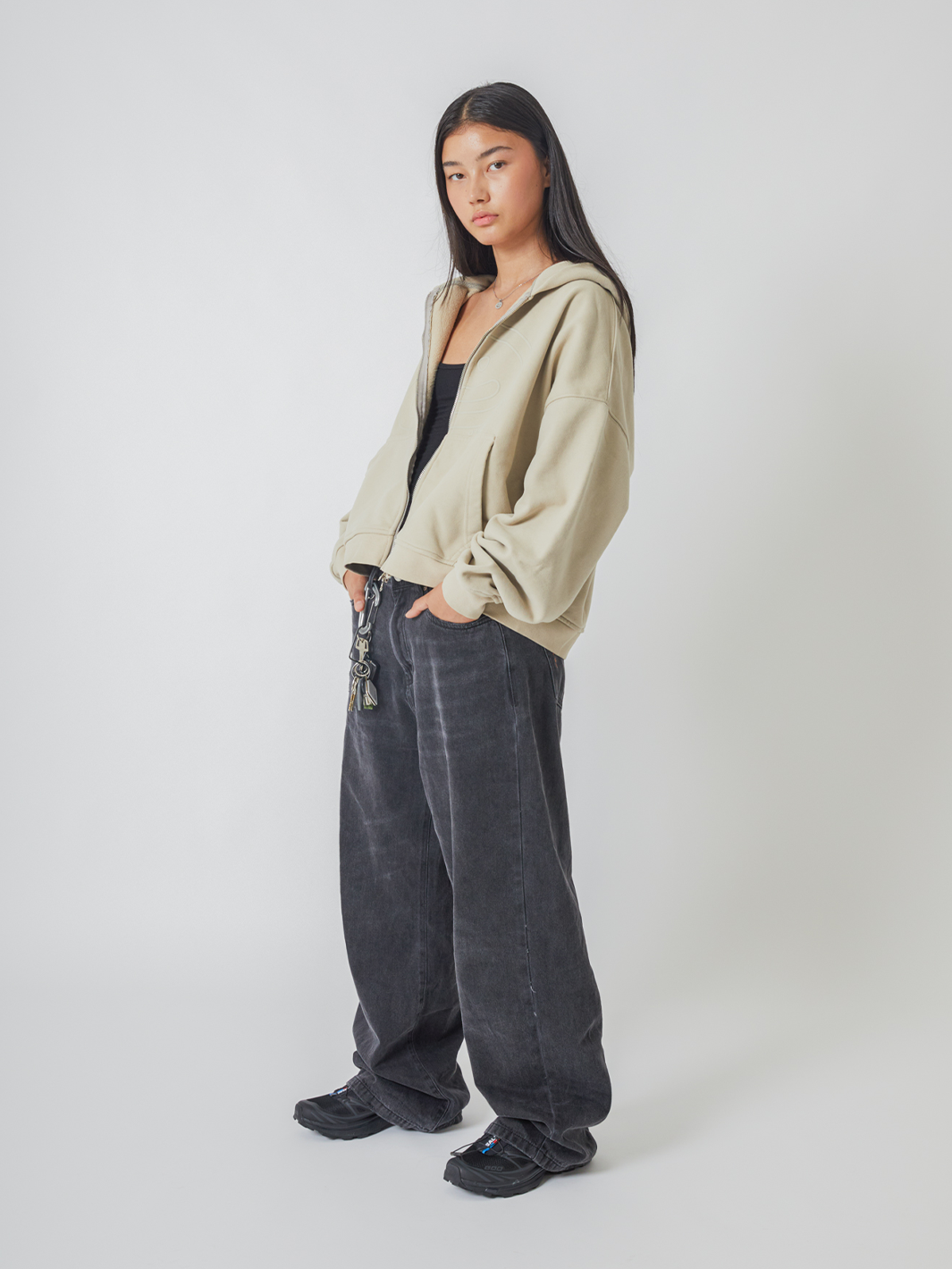 SMILEY BOXY DOUBLE ZIP - TAN-Fineriform