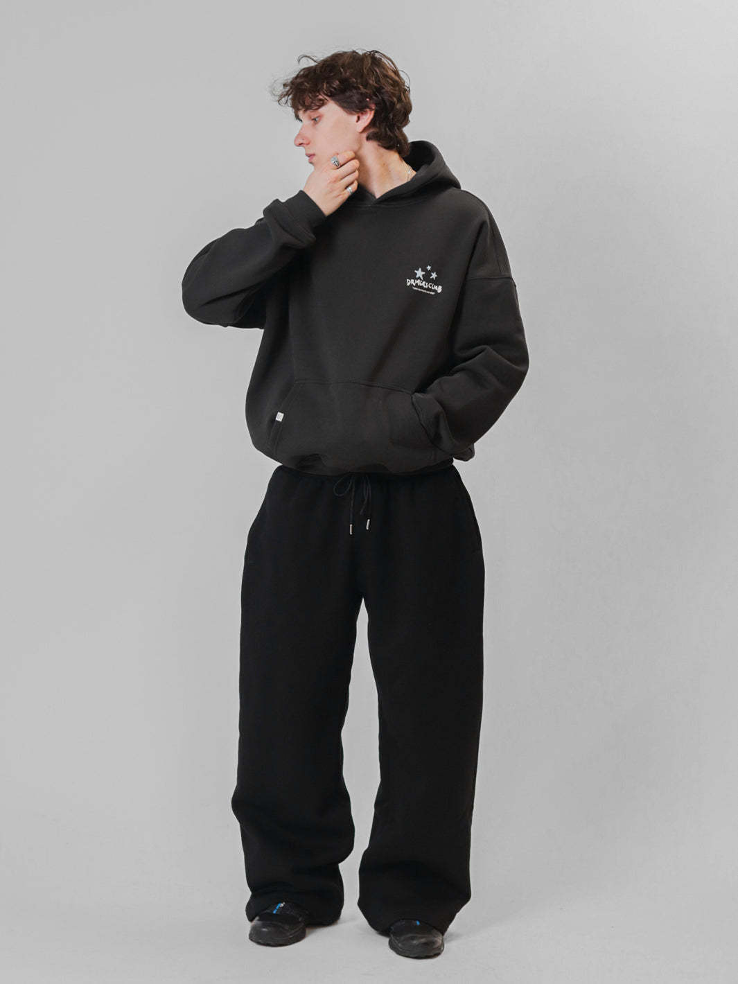 NO PLACE LIKE HERE HOODIE - FADED BLACK-Fineriform