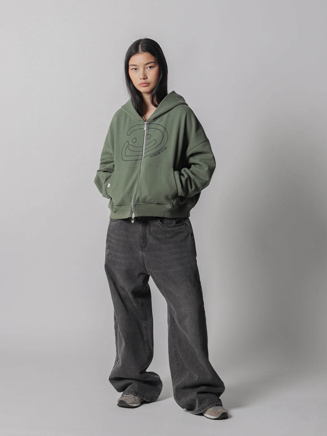 SMILEY BOXY DOUBLE ZIP - MATCHA-Fineriform