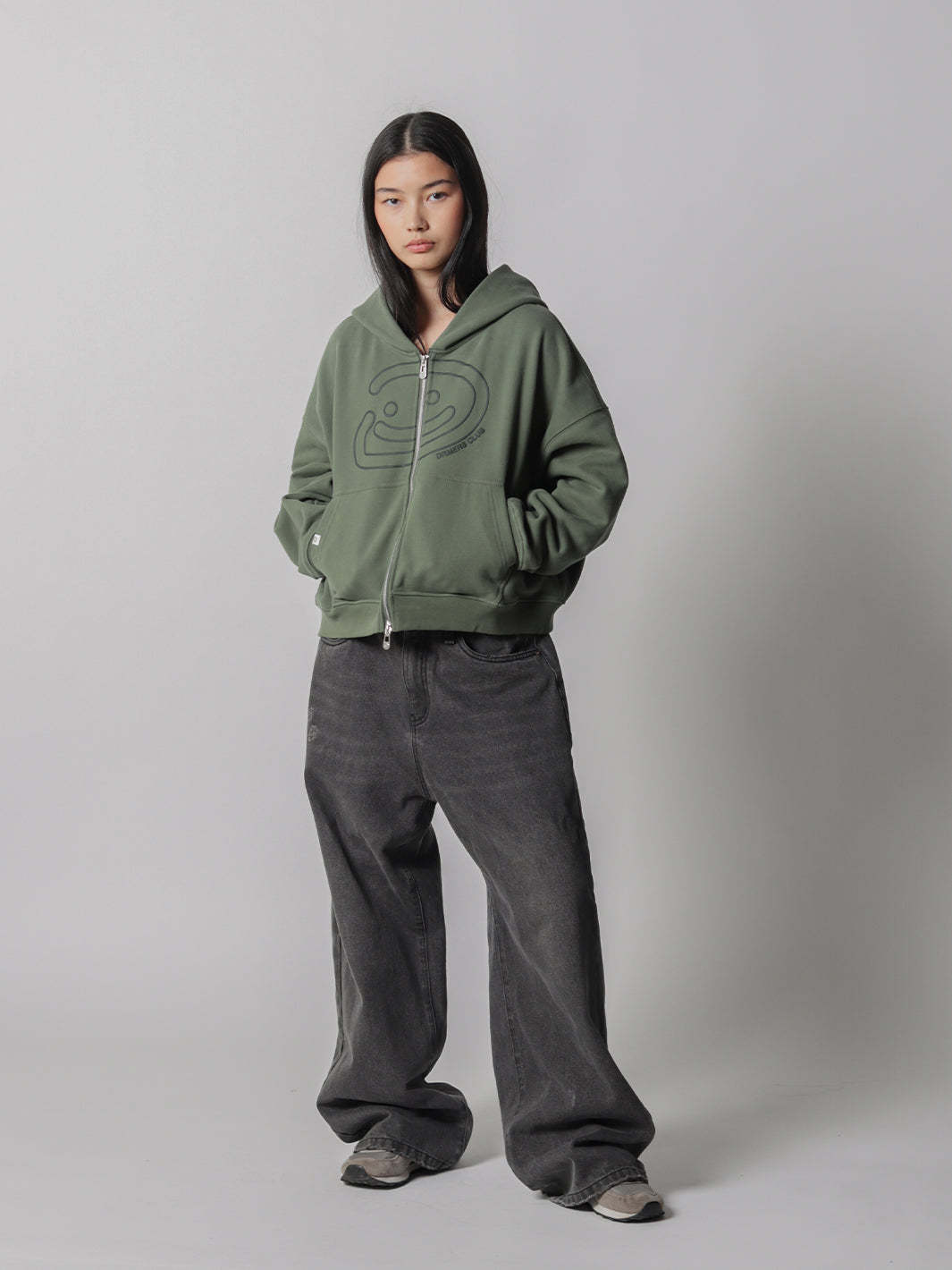 SMILEY BOXY DOUBLE ZIP - MATCHA-Fineriform