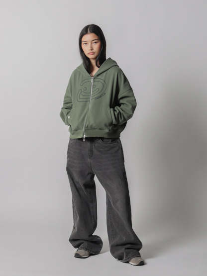 SMILEY BOXY DOUBLE ZIP - MATCHA-Fineriform
