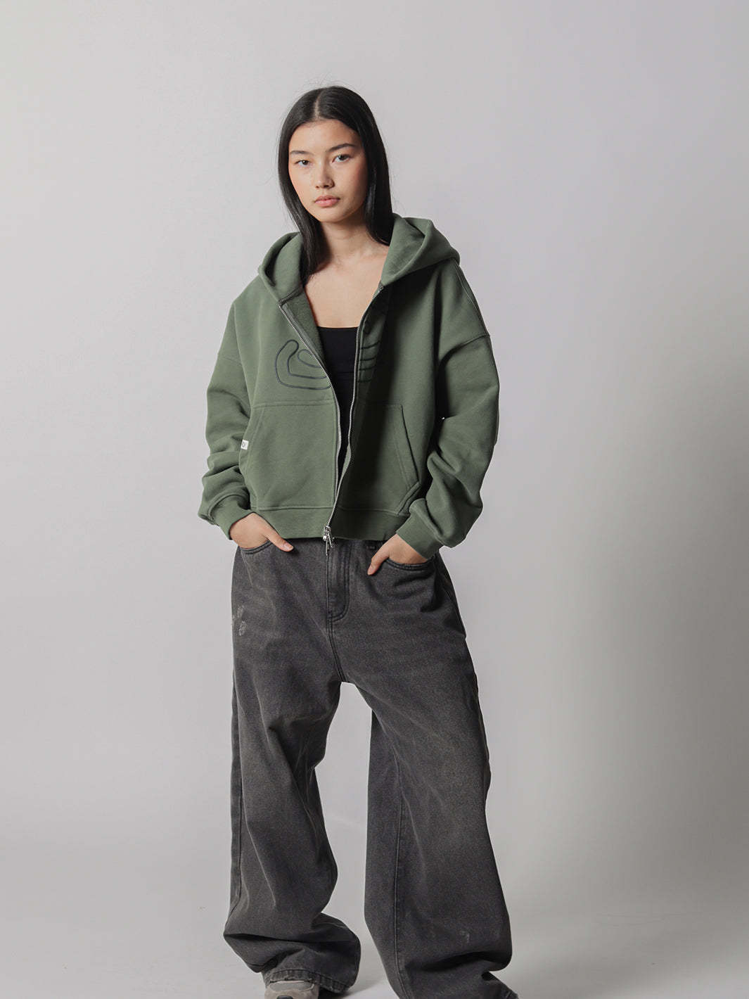 SMILEY BOXY DOUBLE ZIP - MATCHA-Fineriform