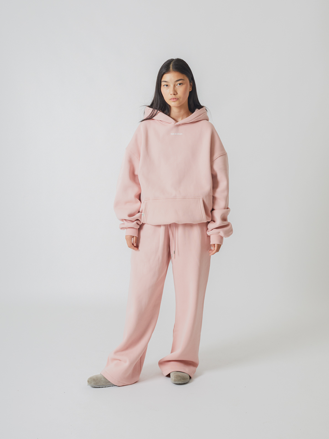 SMILEY LOGO HOODIE - MUTED PINK-Fineriform