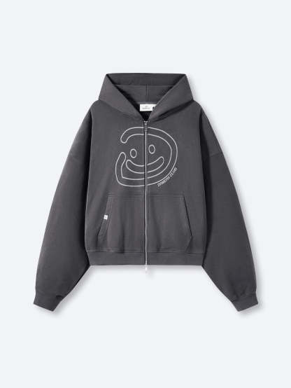 SMILEY BOXY DOUBLE ZIP - SMOKE-Fineriform