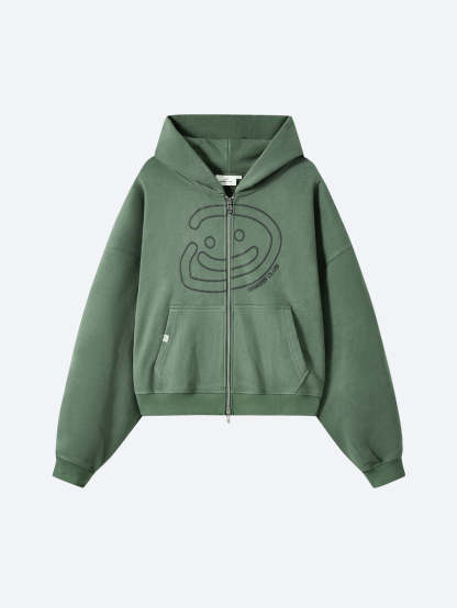 SMILEY BOXY DOUBLE ZIP - MATCHA-Fineriform