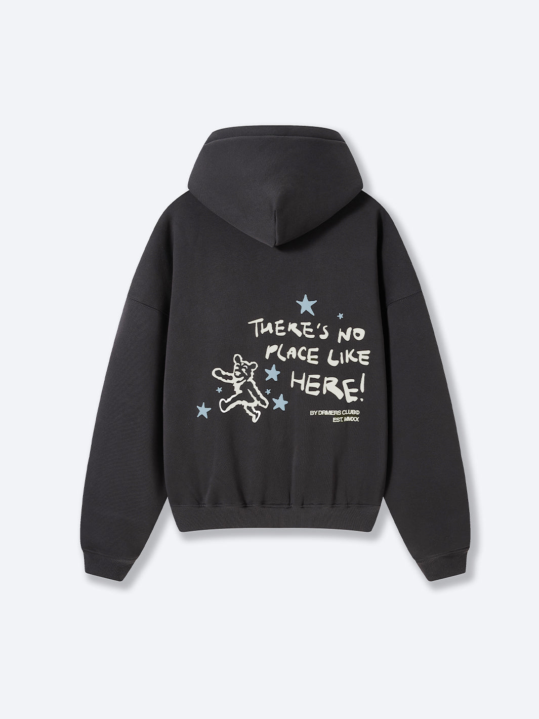 NO PLACE LIKE HERE HOODIE - FADED BLACK-Fineriform