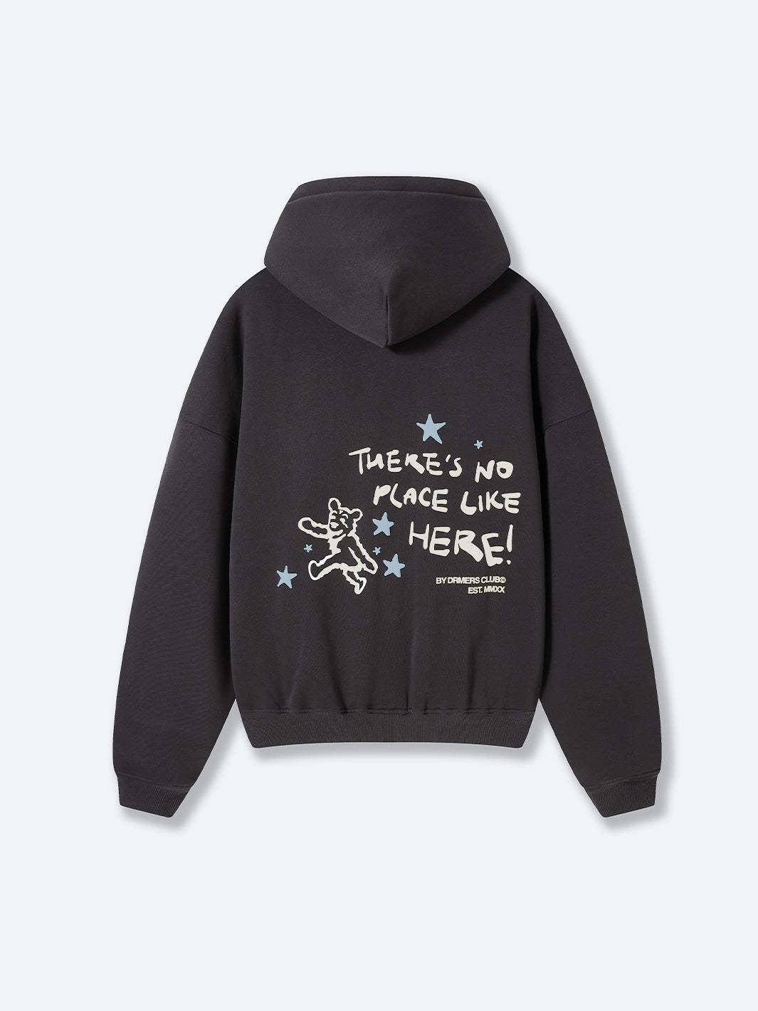NO PLACE LIKE HERE HOODIE - FADED BLACK-Fineriform