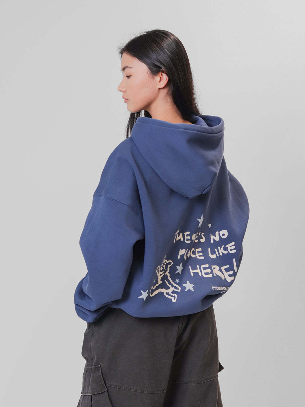 NO PLACE LIKE HERE HOODIE - NAVY BLUE-Fineriform