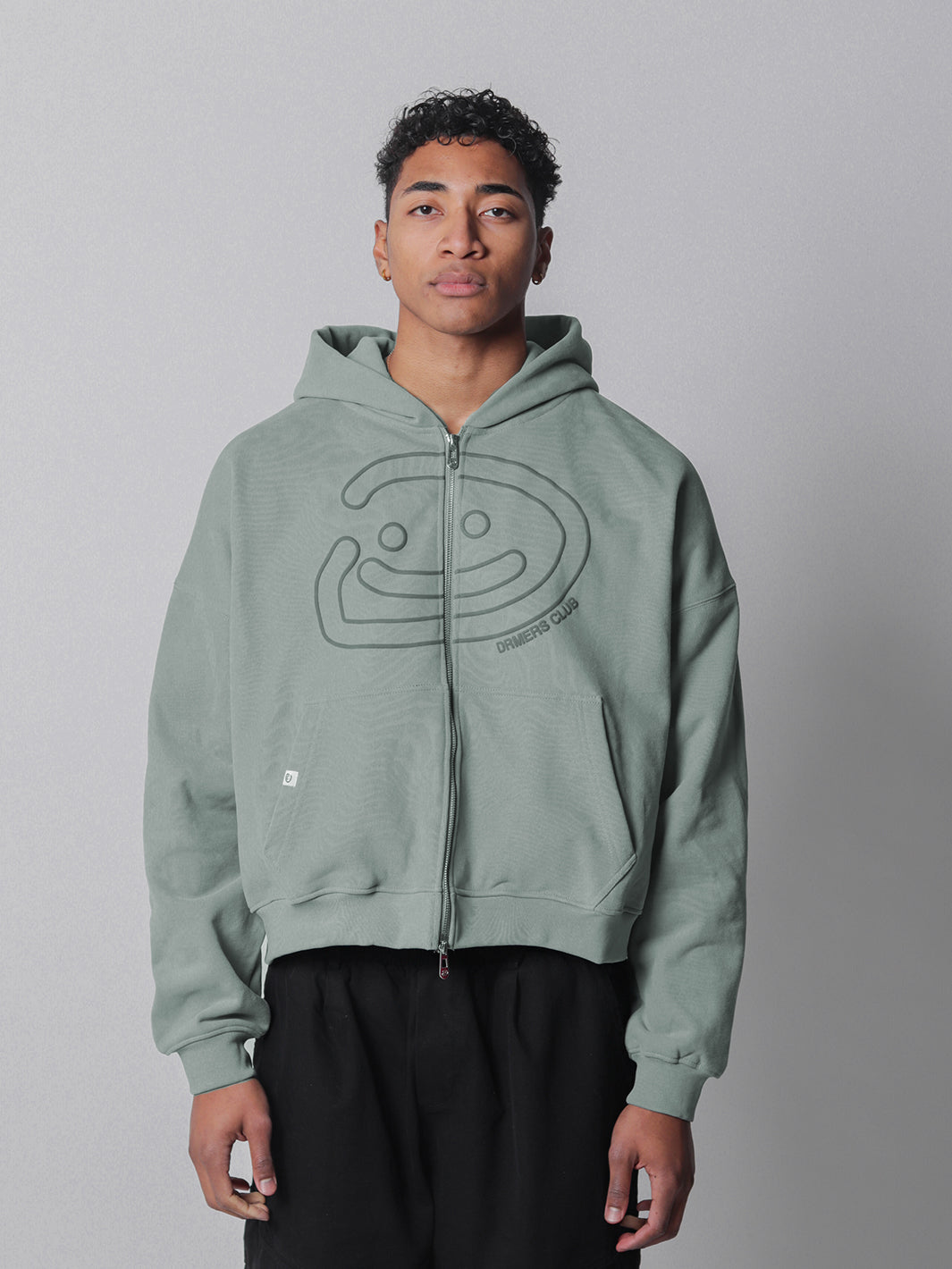 SMILEY BOXY DOUBLE ZIP - FADED SEAFOAM-Fineriform