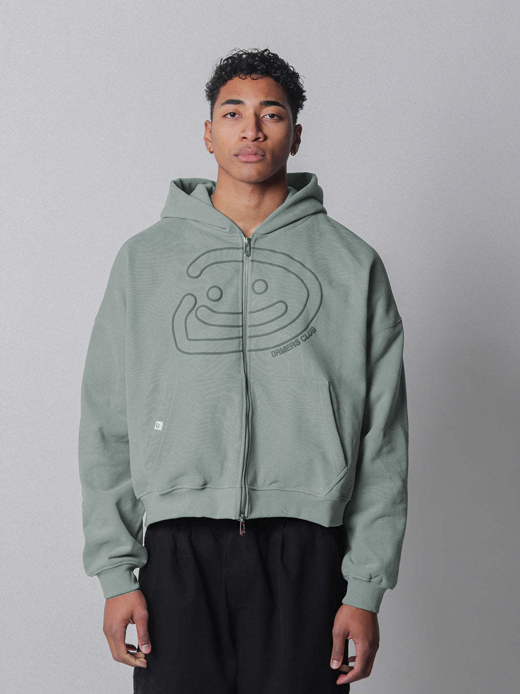 SMILEY BOXY DOUBLE ZIP - FADED SEAFOAM-Fineriform