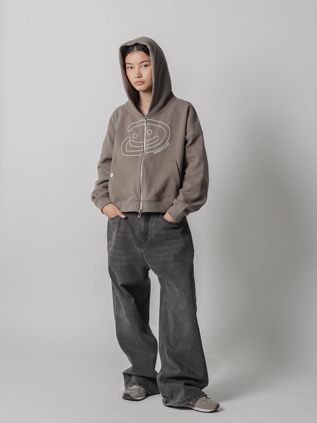 SMILEY BOXY DOUBLE ZIP - LATTE-Fineriform