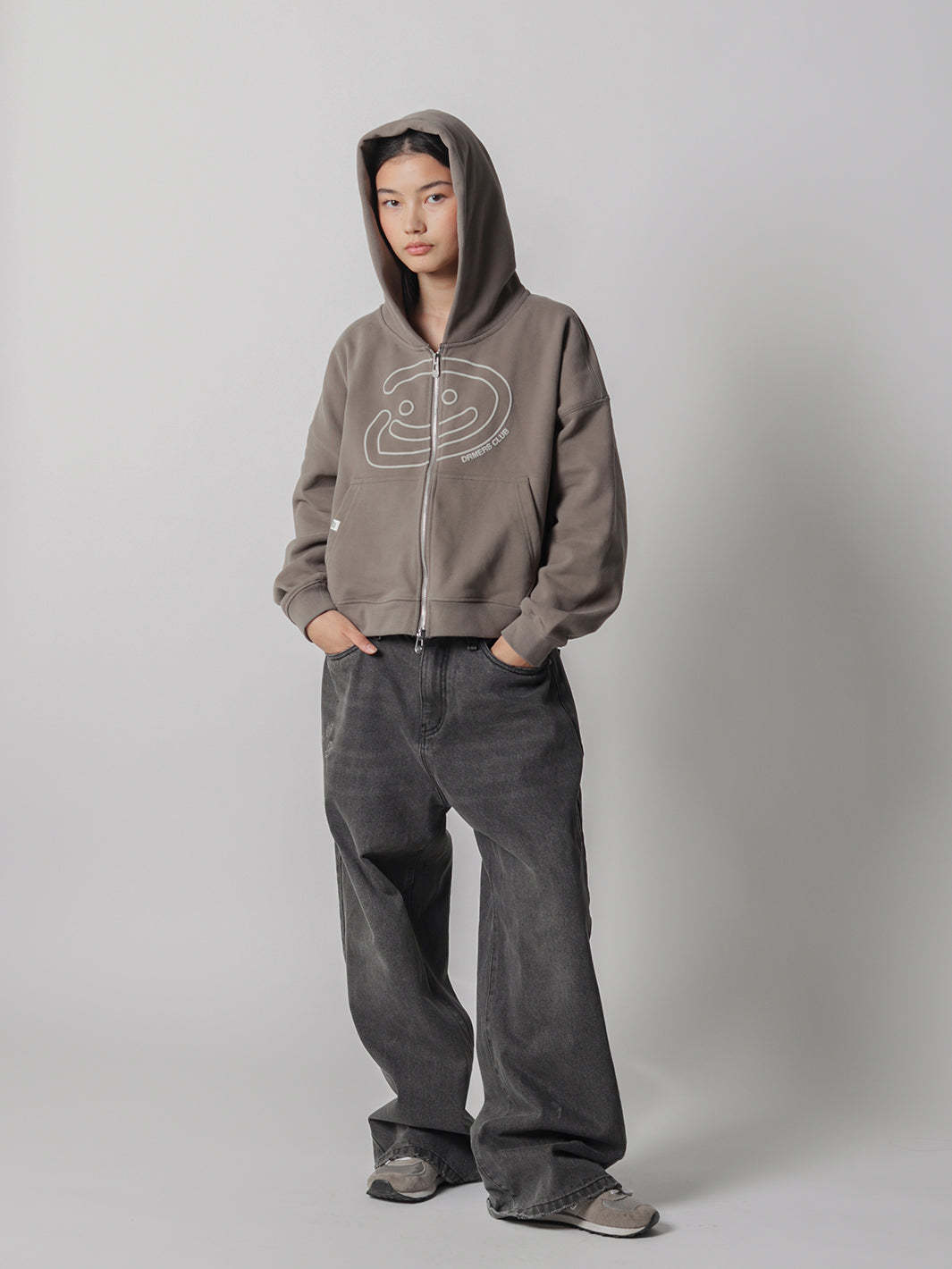 SMILEY BOXY DOUBLE ZIP - LATTE-Fineriform