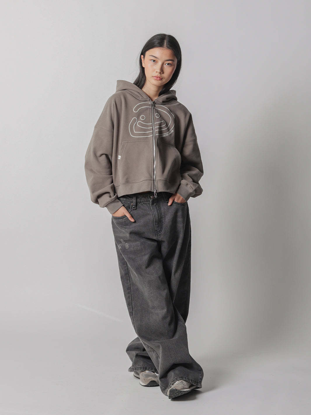 SMILEY BOXY DOUBLE ZIP - LATTE-Fineriform