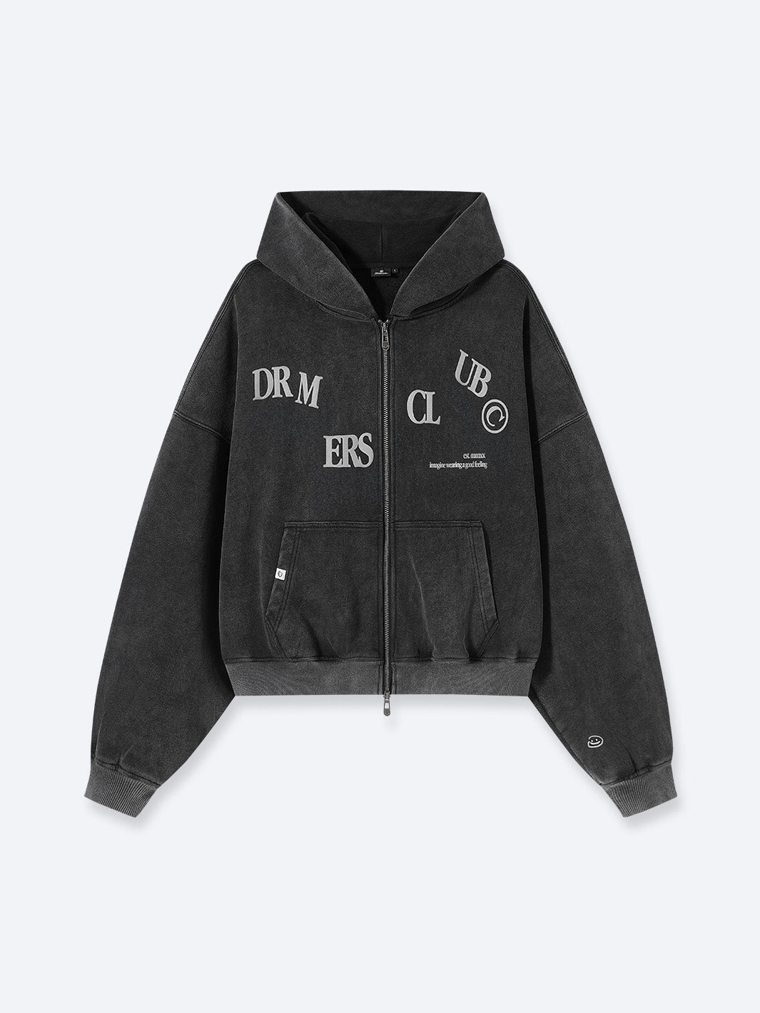FALLING LETTERS ZIP UP - BLACK-Fineriform