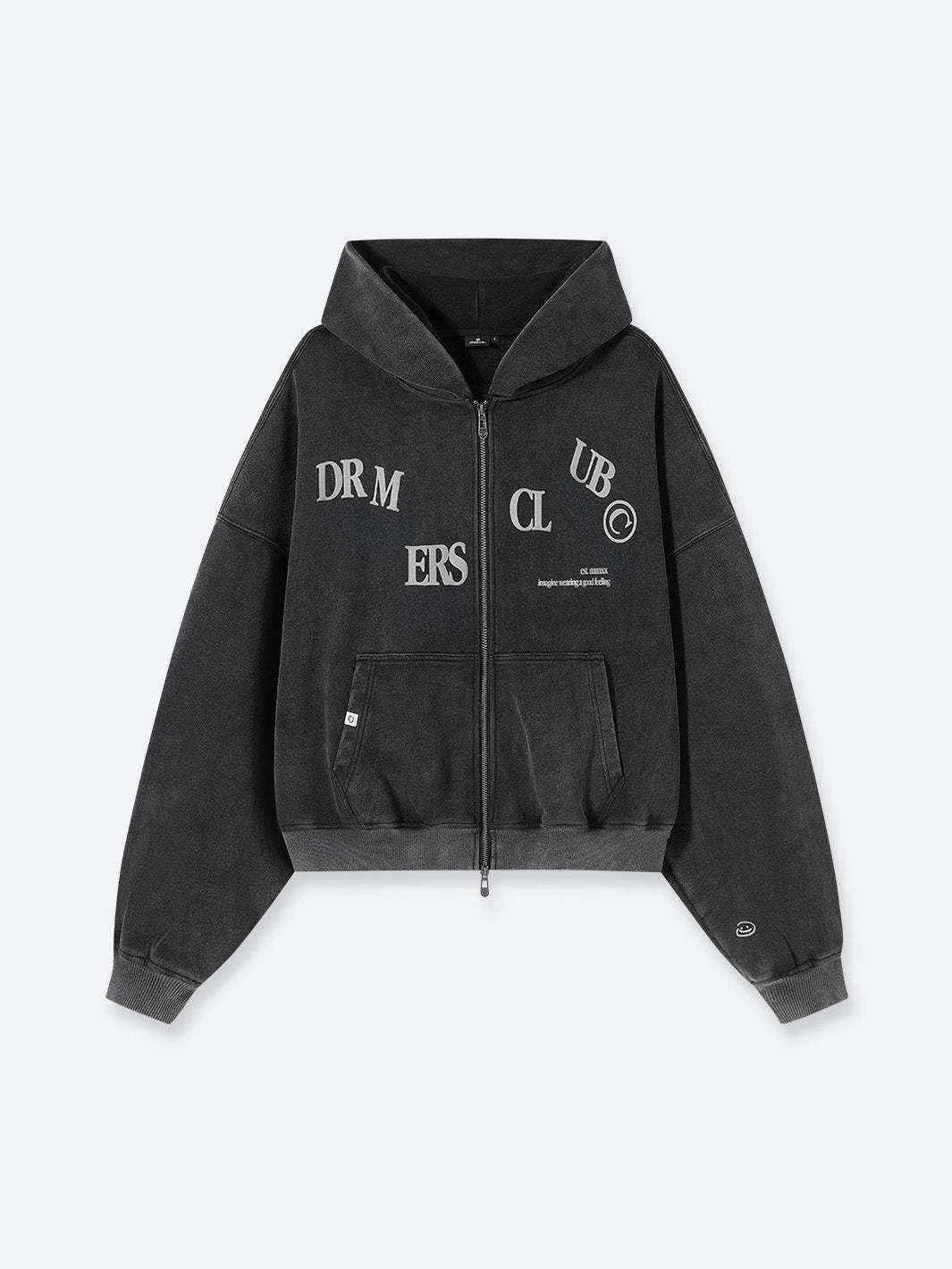 FALLING LETTERS ZIP UP - BLACK-Fineriform