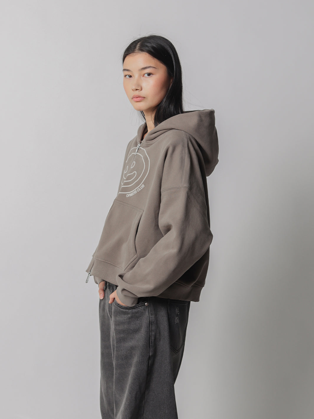 SMILEY BOXY DOUBLE ZIP - LATTE-Fineriform