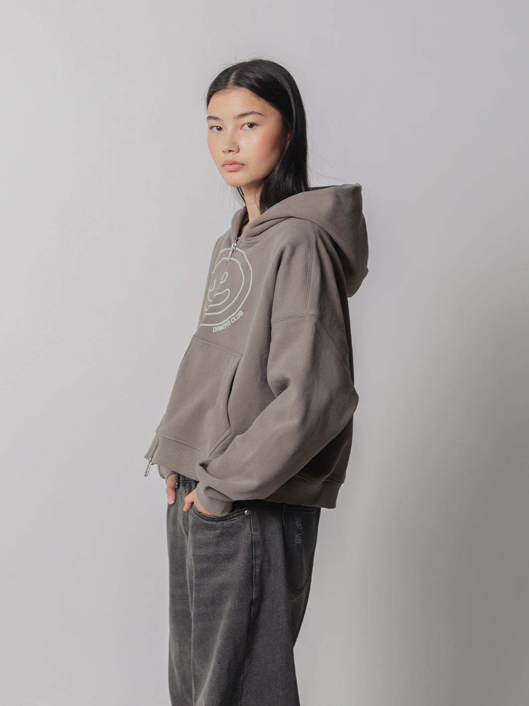 SMILEY BOXY DOUBLE ZIP - LATTE-Fineriform