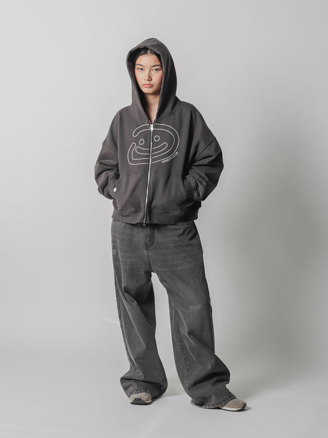 SMILEY BOXY DOUBLE ZIP - SMOKE-Fineriform