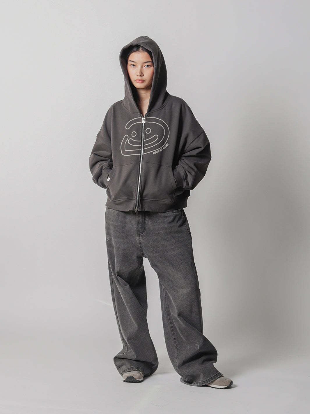 SMILEY BOXY DOUBLE ZIP - SMOKE-Fineriform