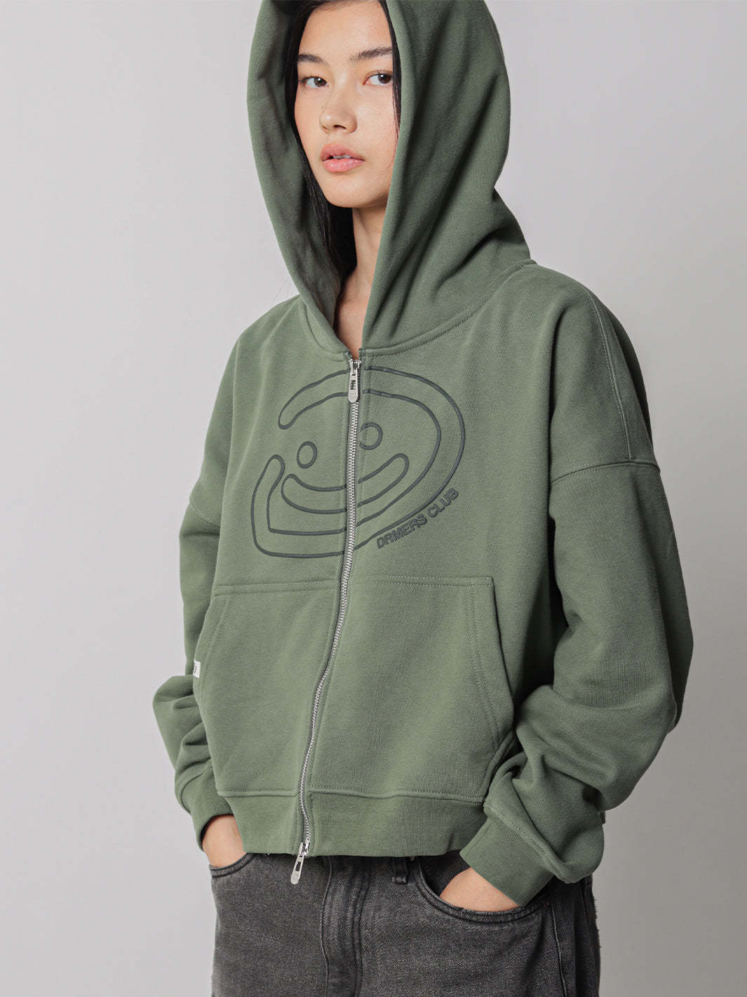 SMILEY BOXY DOUBLE ZIP - MATCHA-Fineriform