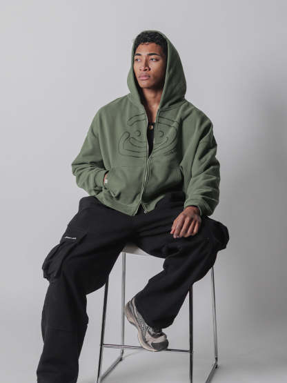 SMILEY BOXY DOUBLE ZIP - MATCHA-Fineriform