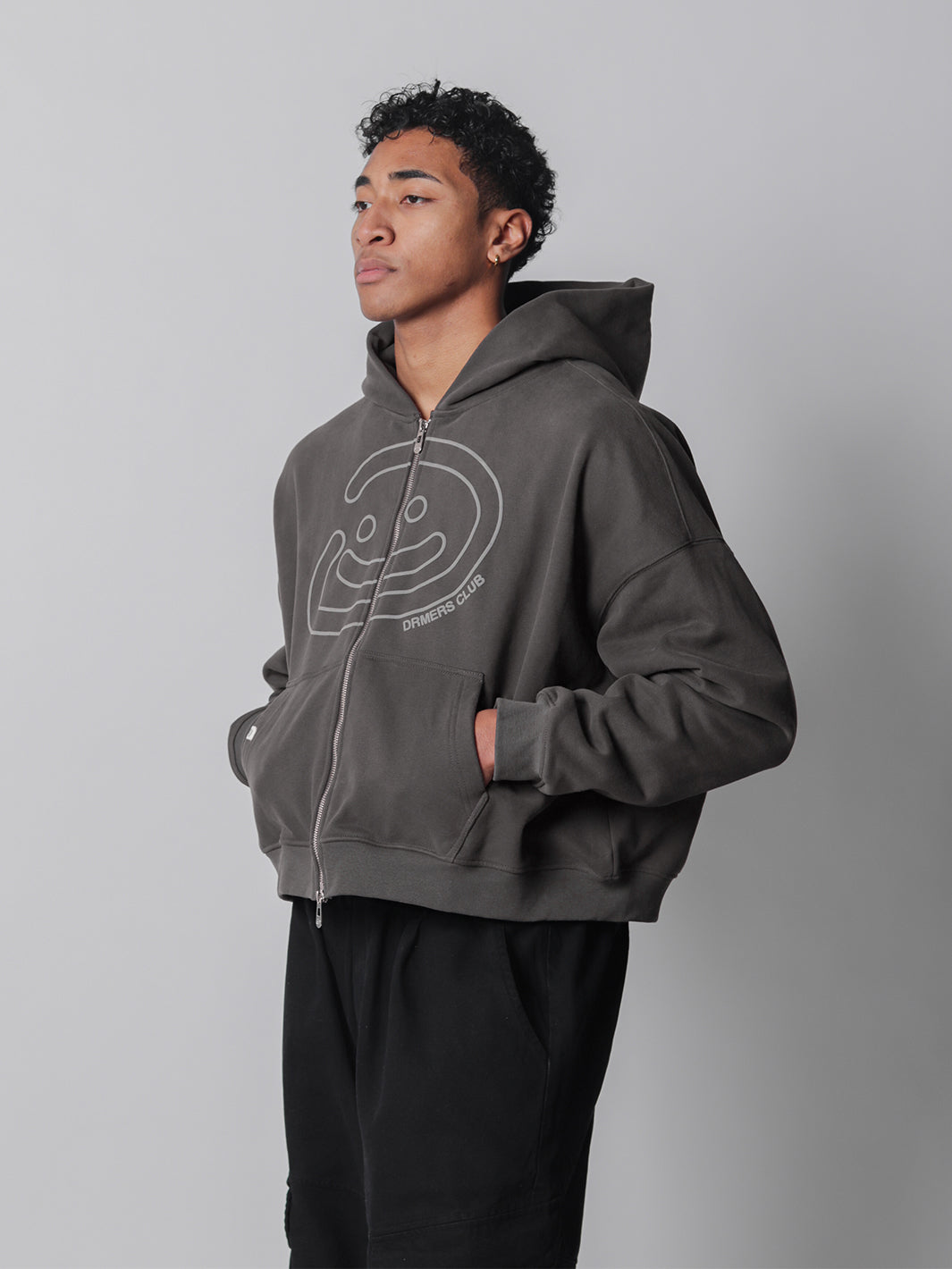 SMILEY BOXY DOUBLE ZIP - SMOKE-Fineriform