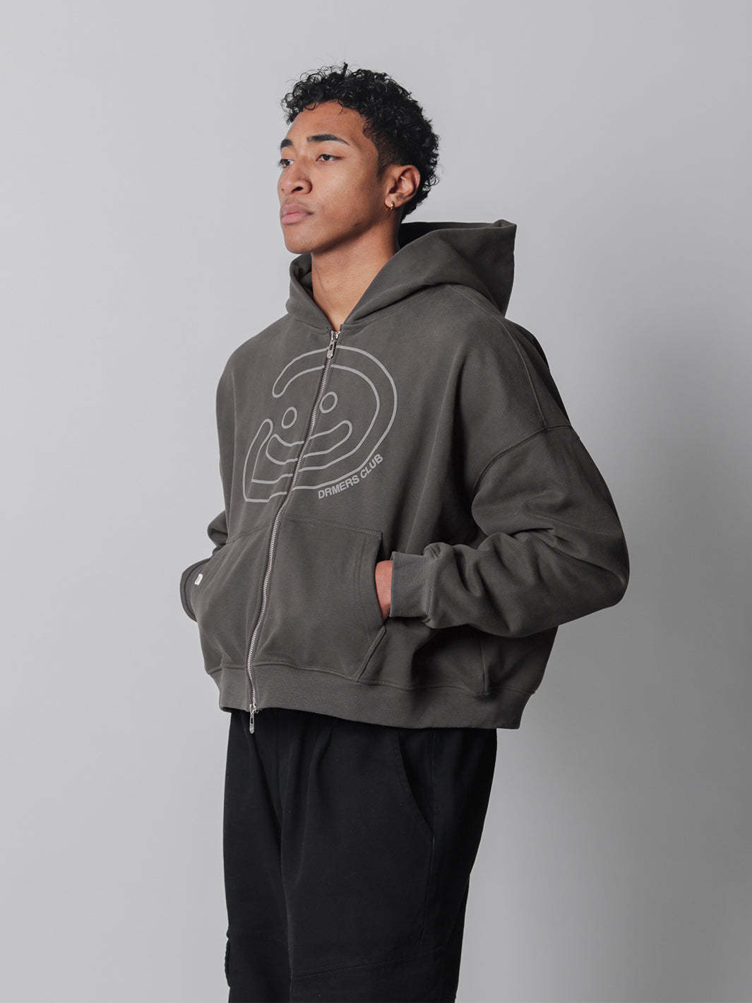 SMILEY BOXY DOUBLE ZIP - SMOKE-Fineriform