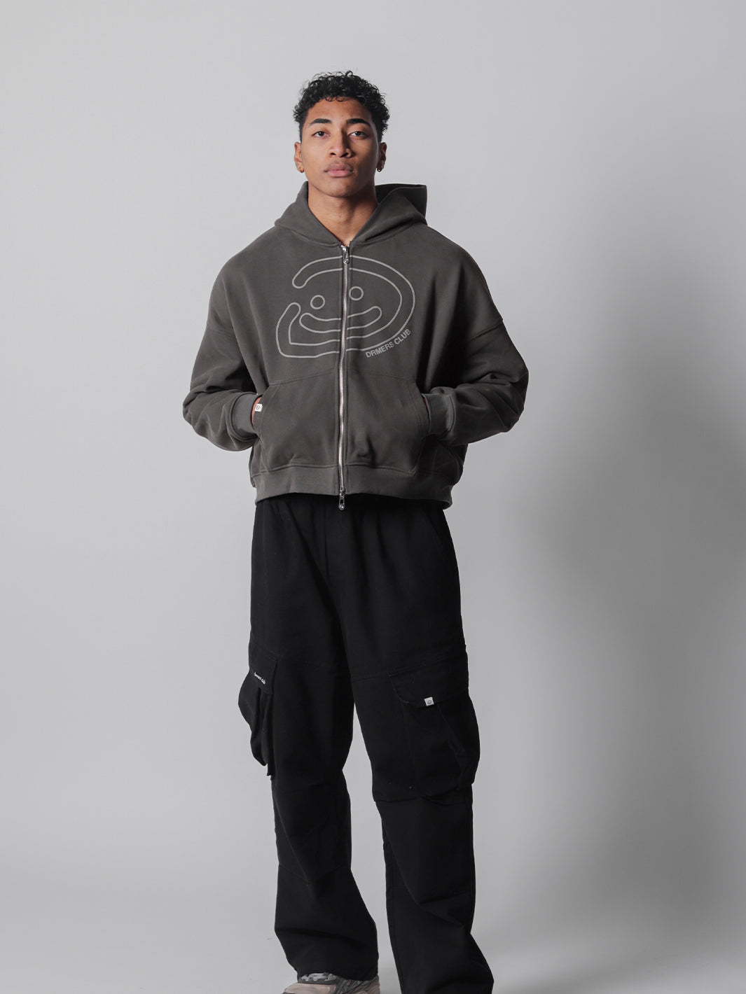 SMILEY BOXY DOUBLE ZIP - SMOKE-Fineriform